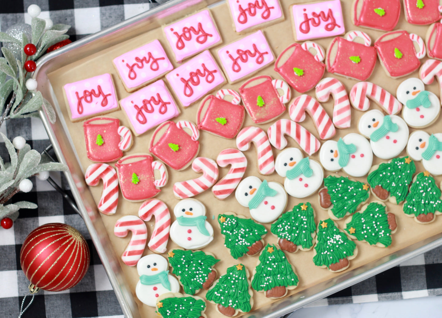 One dozen mini Christmas cookies