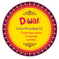 Diwali cookie decorating kit label with yellow and purple design
