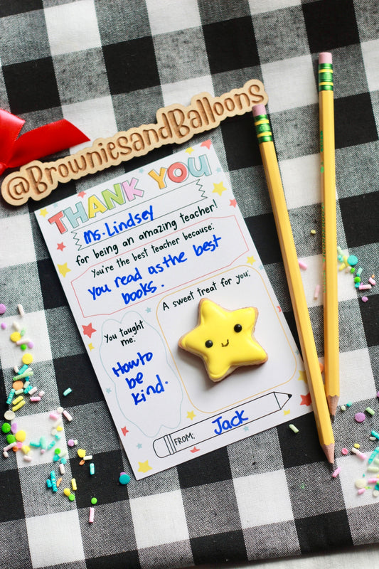 Personalized Teacher Appreciation cookie card