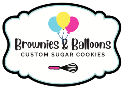 Brownies and Balloons - Custom Sugar Cookies