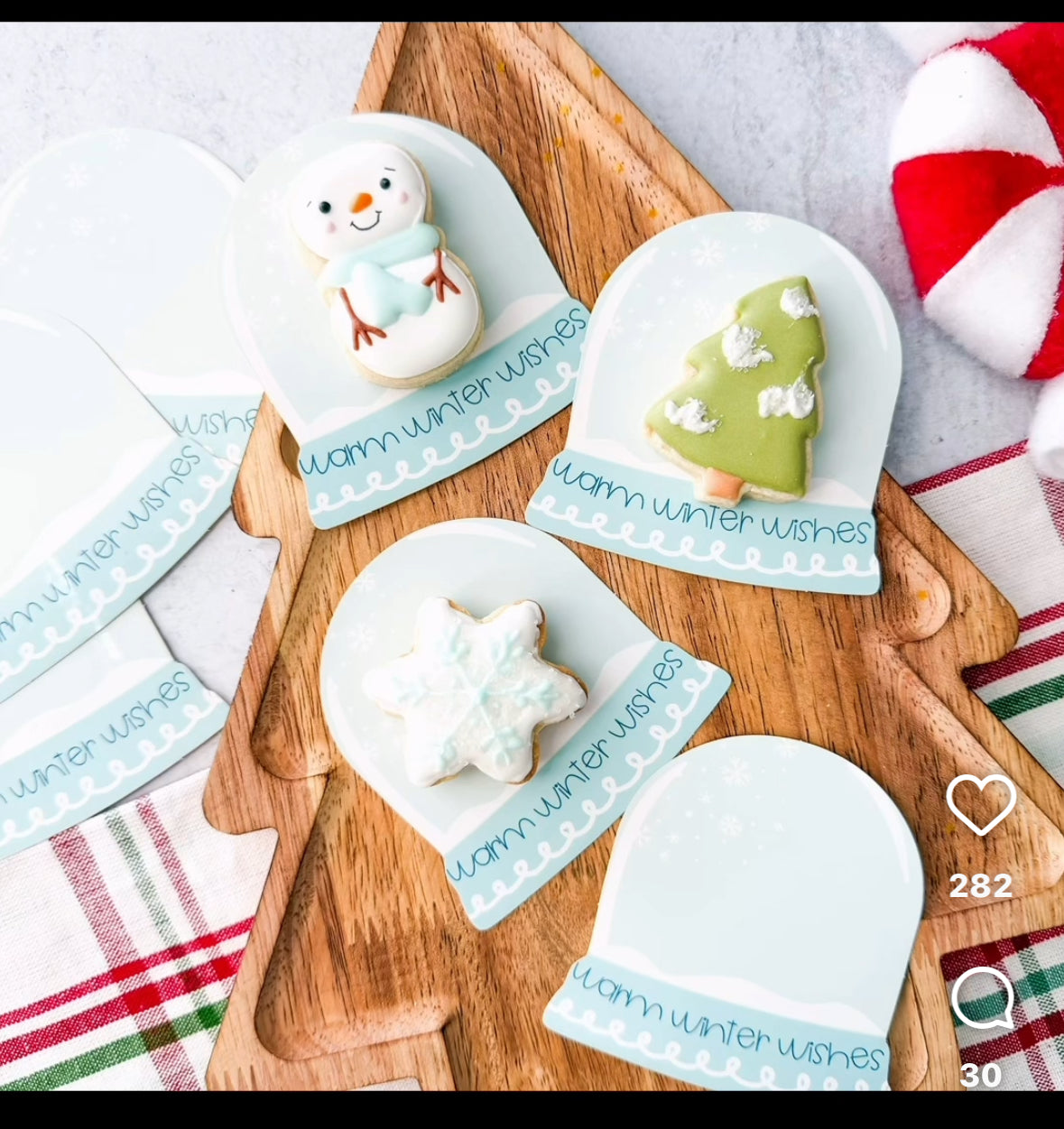 Snowglobe cookie Card