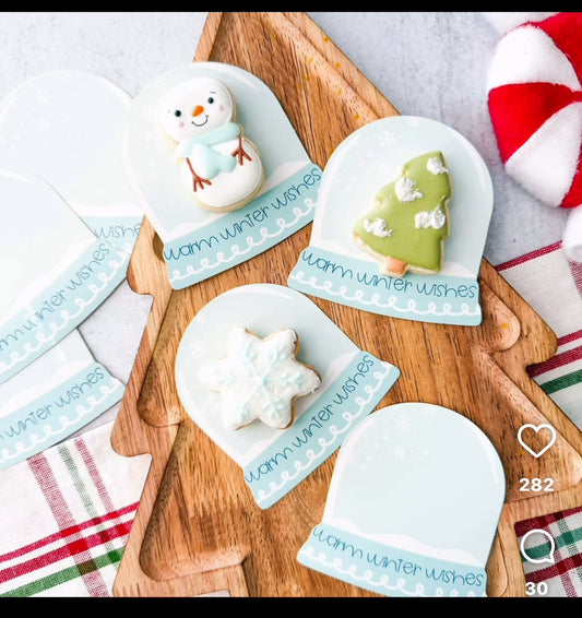 Snowglobe cookie Card